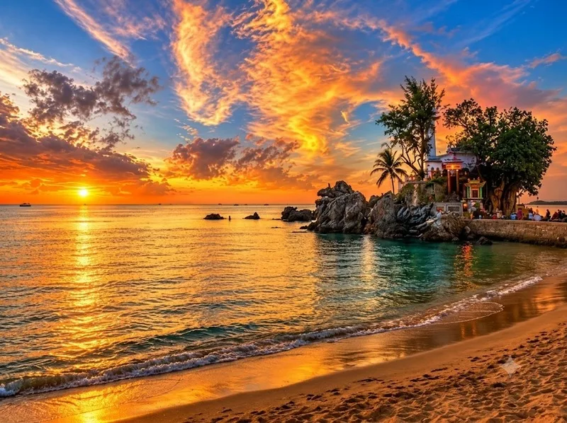 Dinh Cậu Phú Quốc là điểm tham quan văn hóa bên bờ biển Dương Đông